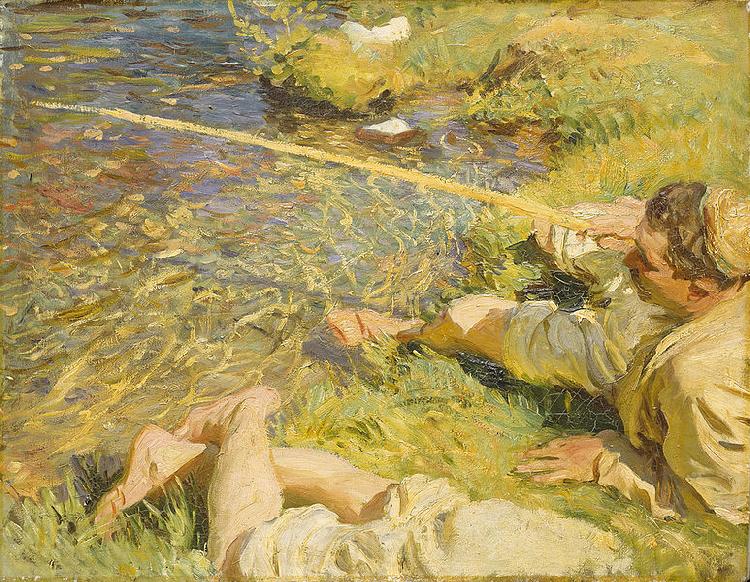 John Singer Sargent A Man Fishing Norge oil painting art